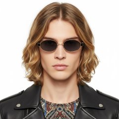 BS2503-0047_Golden_Oval_Metal_Sunglasses_model