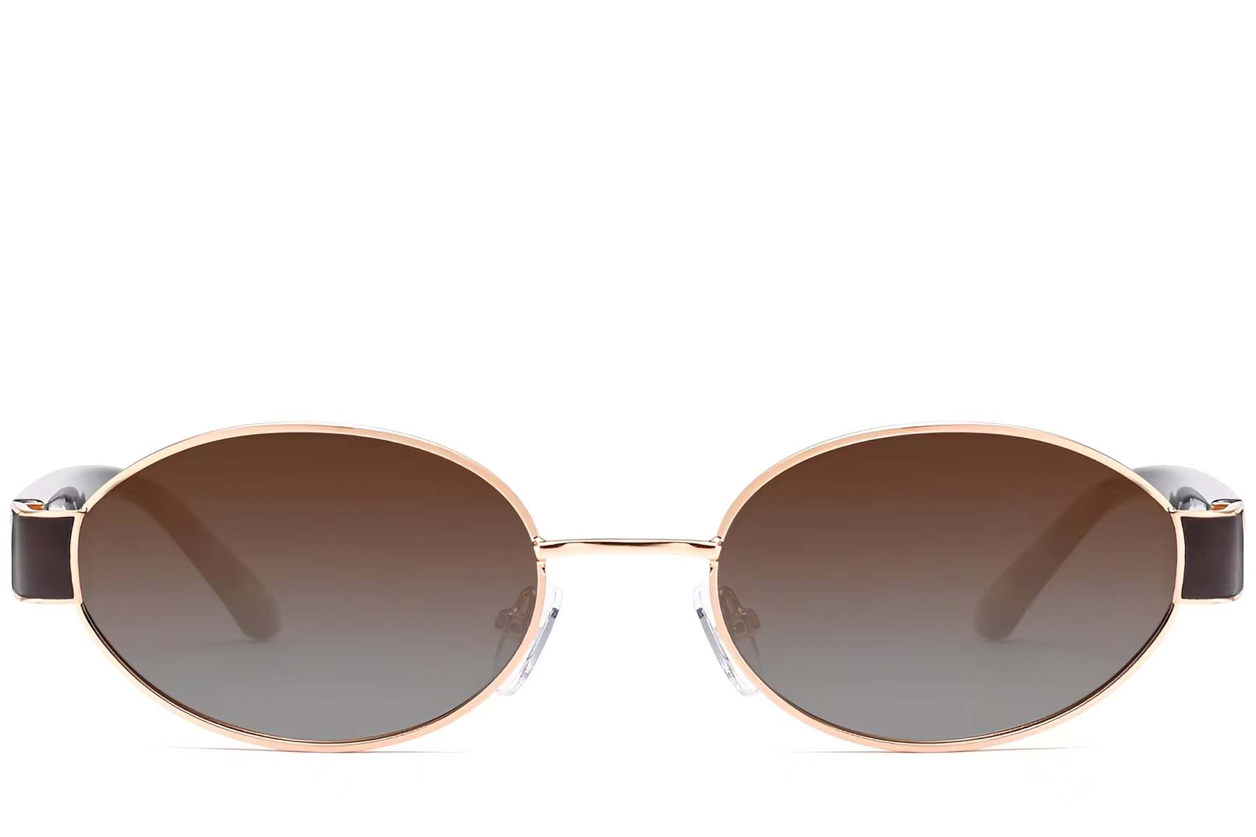 BS2503-0048_Pink_Oval_Metal_Sunglasses_front