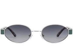 BS2503-0049_Silver_Oval_Metal_Sunglasses_front