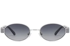 BS2503-0050_Silver_Oval_Metal_Sunglasses_front