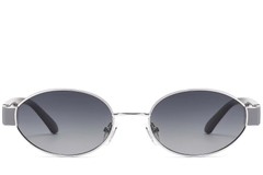 BS2503-0050_Silver_Oval_Metal_Sunglasses_front