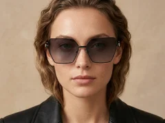 BS2503-0051_Black_Geometric_Metal_Sunglasses-tryon_female