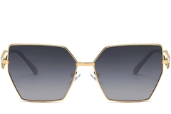 BS2503-0052_Golden_Geometric_Metal_Sunglasses_front