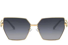 BS2503-0052_Golden_Geometric_Metal_Sunglasses_front
