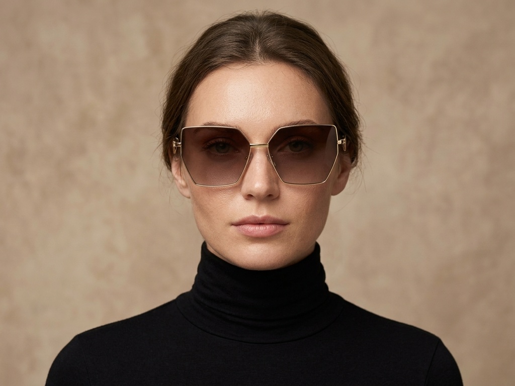 BS2503-0053_Golden_Geometric_Metal_Sunglasses-tryon_female