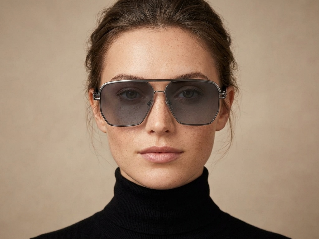 BS2503-0057_Grey_Aviator_Metal_Sunglasses-tryon_female