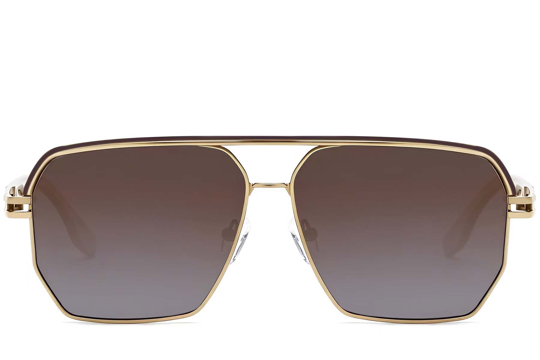 BS2503-0058_Golden_Aviator_Metal_Sunglasses_front