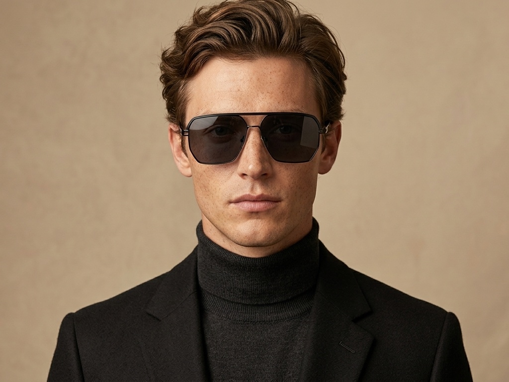 BS2503-0059_Black_Aviator_Metal_Sunglasses-tryon_male