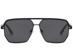 BS2503-0059_Black_Aviator_Metal_Sunglasses_front