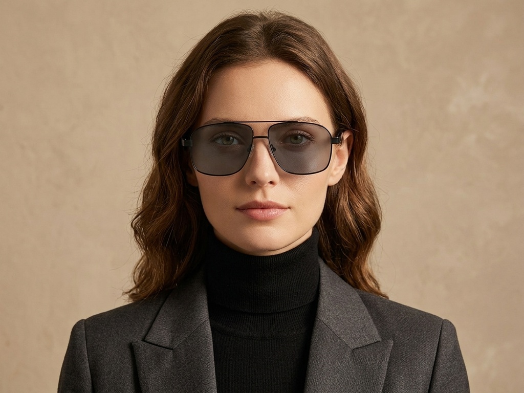 BS2503-0060_Black_Aviator_Metal_Sunglasses-tryon_female