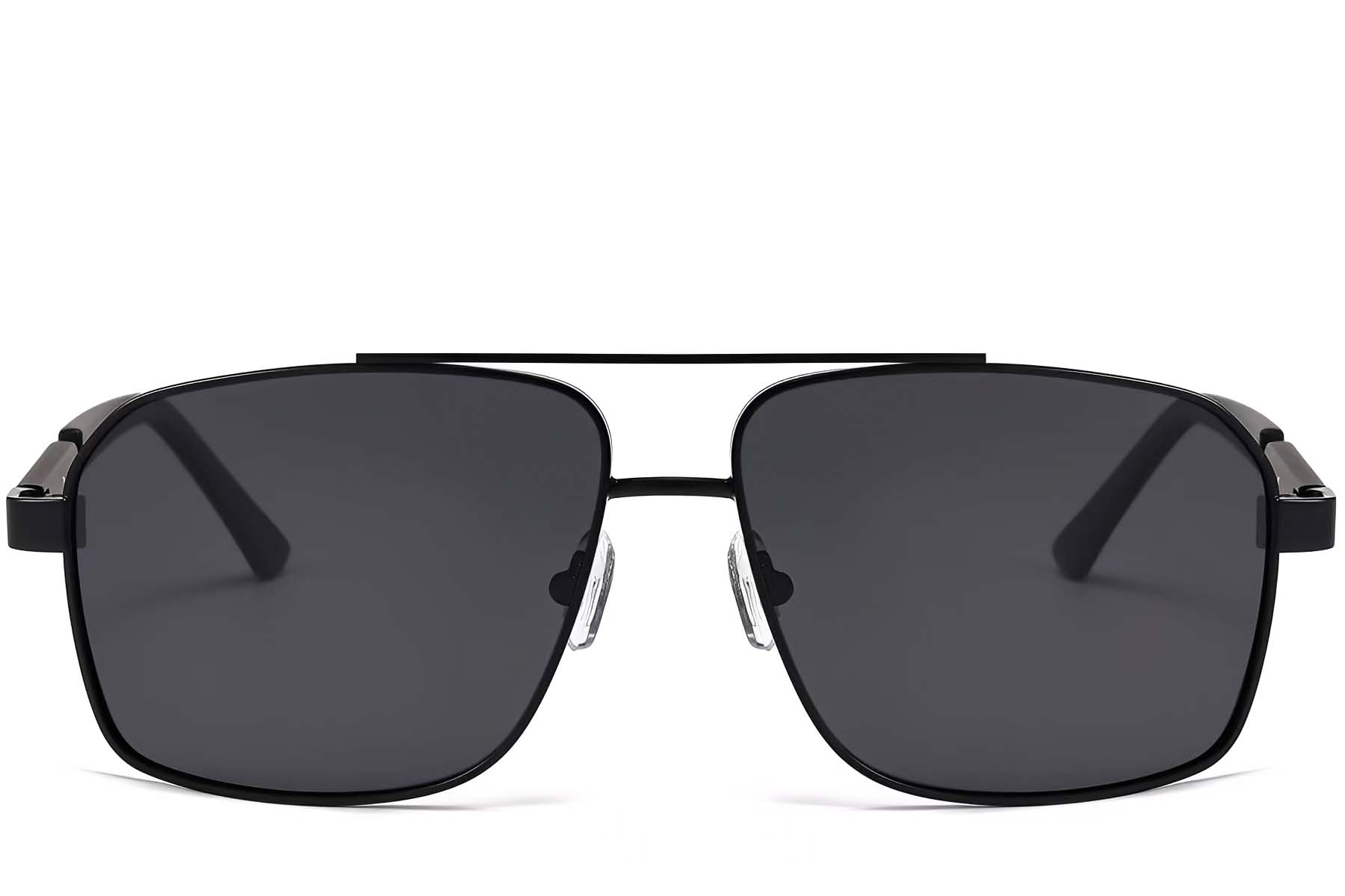 BS2503-0060_Black_Aviator_Metal_Sunglasses_front