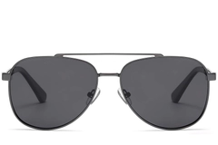 BS2503-0062_Grey_Aviator_Metal_Sunglasses_front