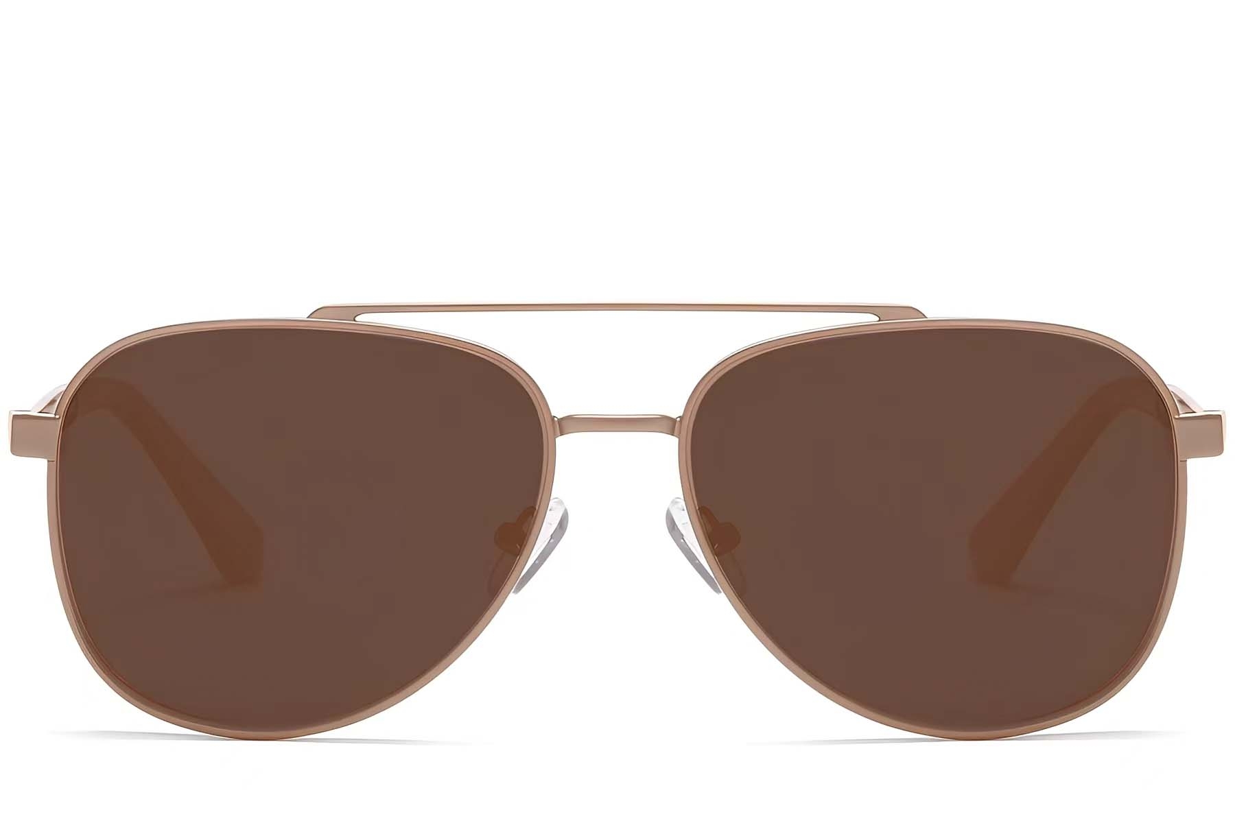 BS2503-0064_Copper_Aviator_Metal_Sunglasses_front