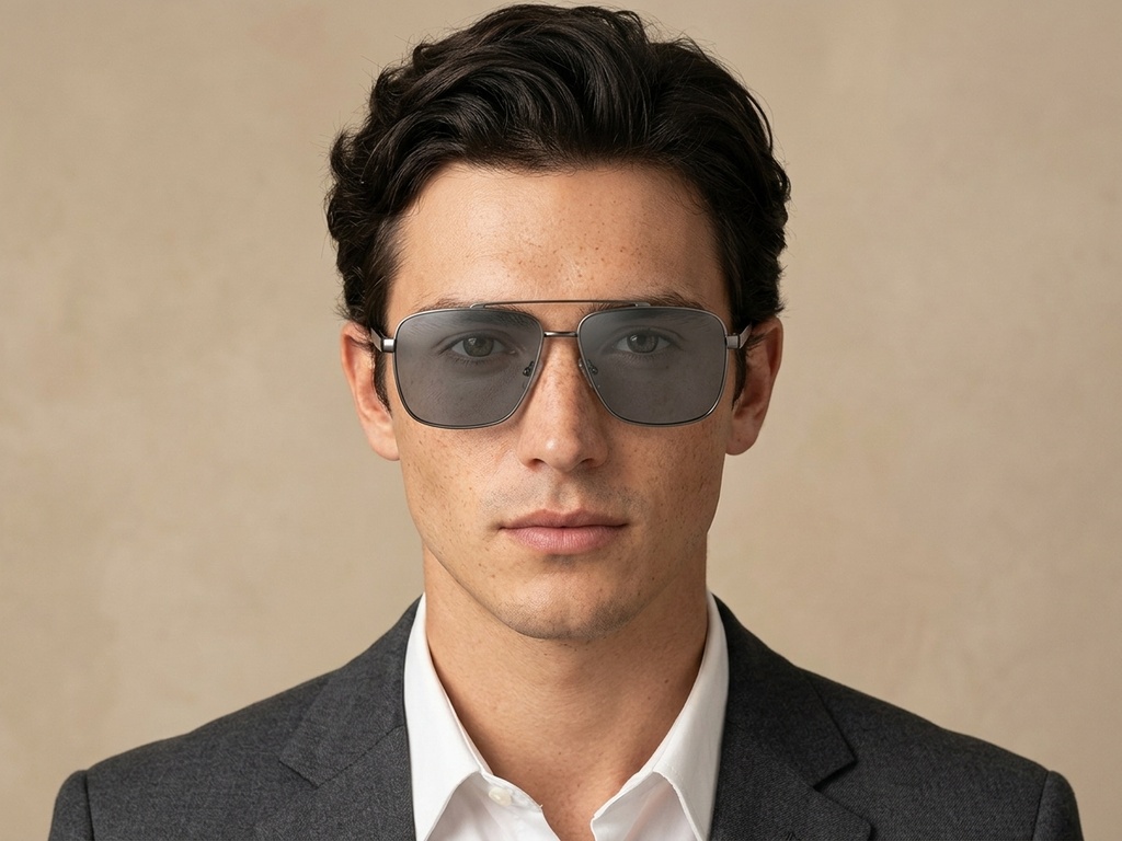BS2503-0065_Grey_Aviator_Metal_Sunglasses-tryon_male
