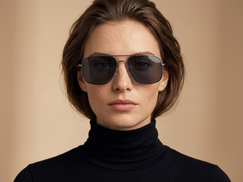 BS2503-0068_Grey_Aviator_Metal_Sunglasses-tryon_female