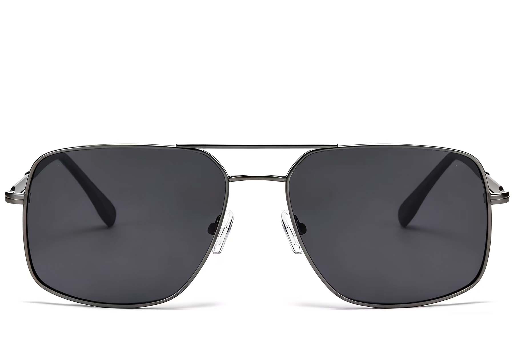 BS2503-0068_Grey_Aviator_Metal_Sunglasses_front