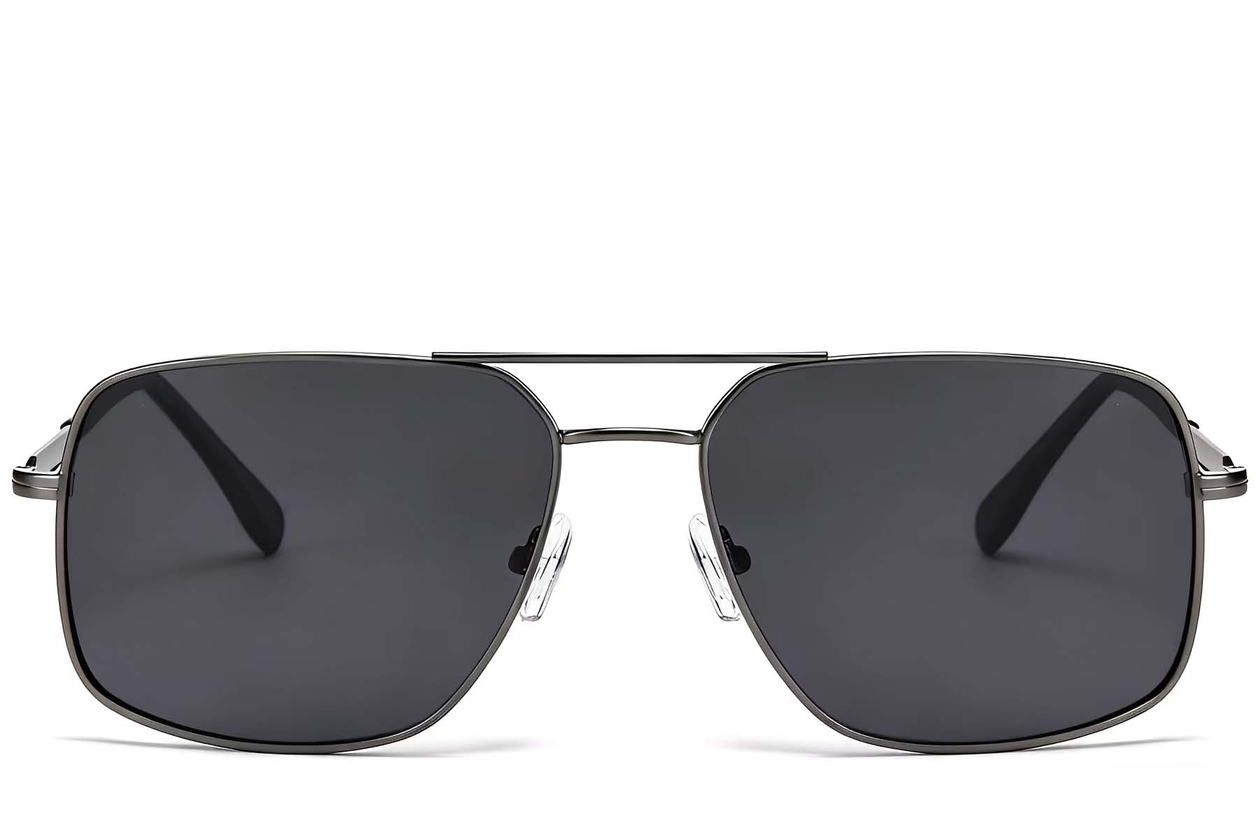 BS2503-0068_Grey_Aviator_Metal_Sunglasses_front