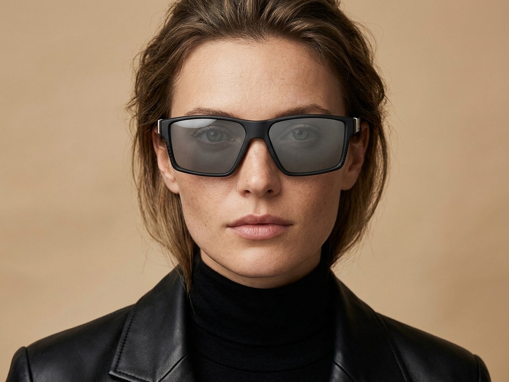 BS2503-0071_Black_Rectangular_Plastic_Sunglasses-tryon_female