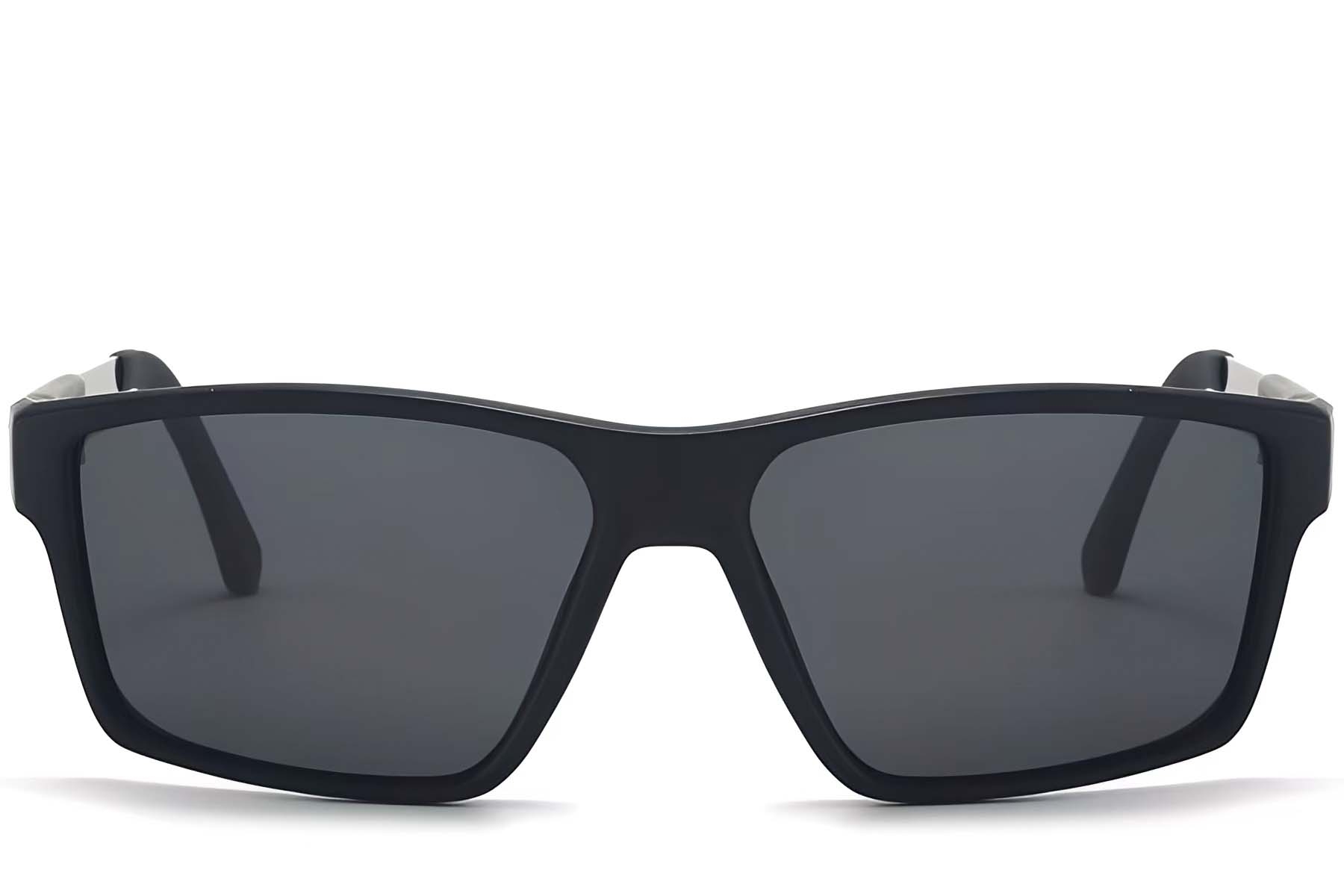 BS2503-0071_Black_Rectangular_Plastic_Sunglasses_front