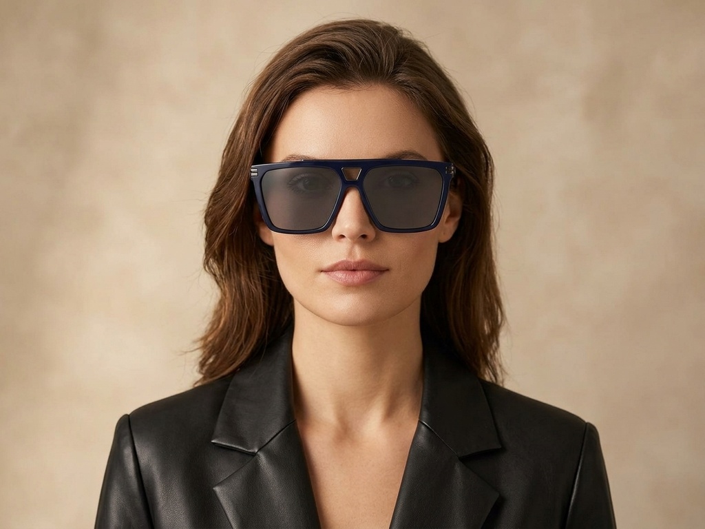 BS2503-0076_Blue_Aviator_Plastic_Sunglasses-tryon_female