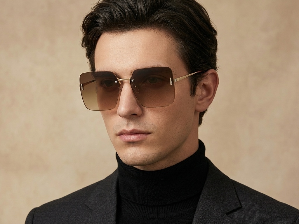 BS2503-0078_Golden_Invisible_Metal_Sunglasses-tryon_male