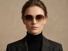 BS2503-0083_Golden_Invisible_Metal_Sunglasses-tryon_female