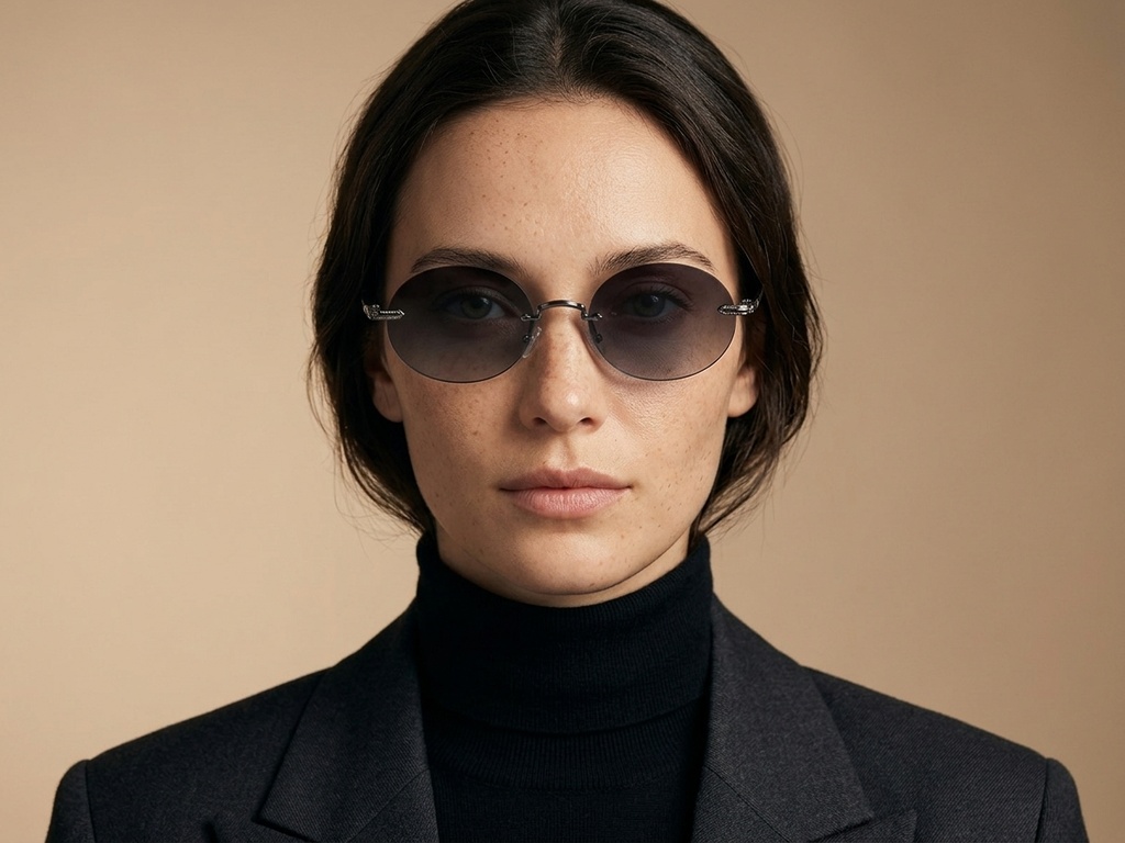 BS2503-0084_Grey_Invisible_Metal_Sunglasses-tryon_female