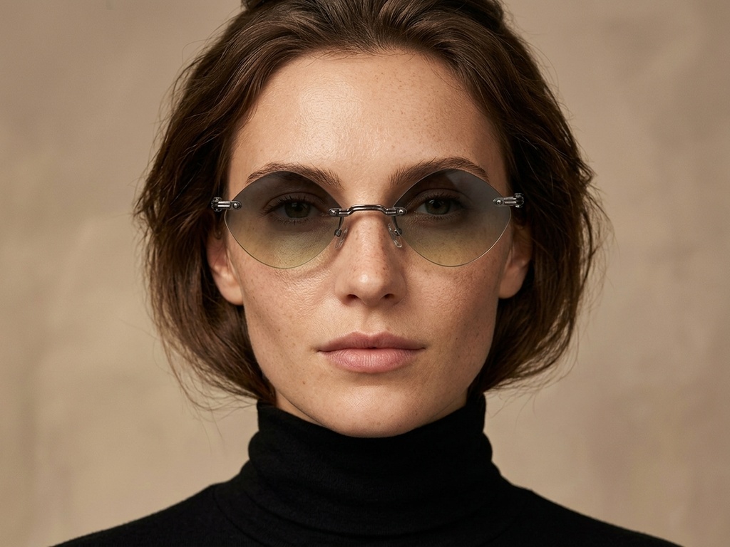 BS2503-0088_Grey_Invisible_Metal_Sunglasses-tryon_female