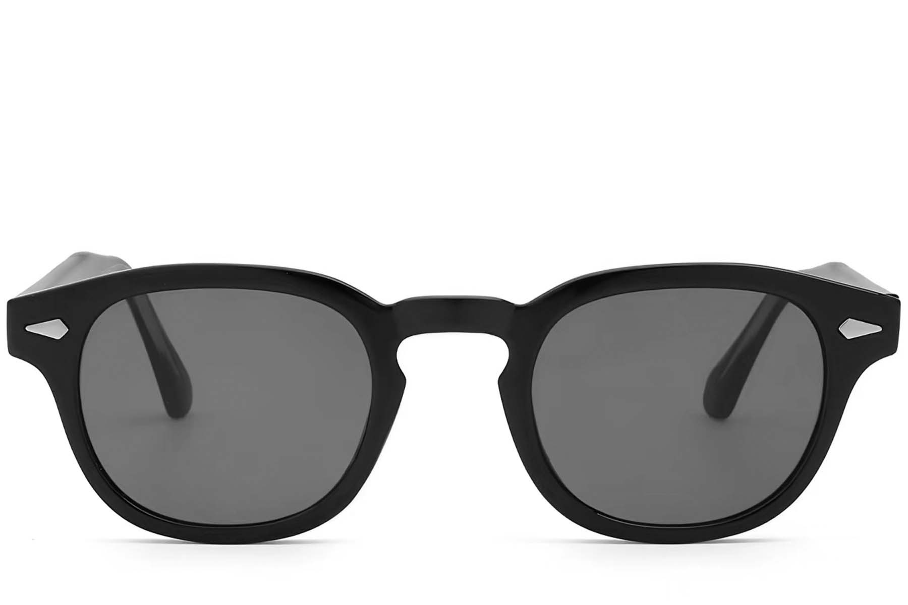 BS2503-0091_Black_Oval_Plastic_Sunglasses_front
