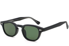 Gafas de sol ovaladas de plástico negro # BS2503-0092