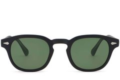BS2503-0092_Black_Oval_Plastic_Sunglasses_front