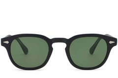 BS2503-0092_Black_Oval_Plastic_Sunglasses_front