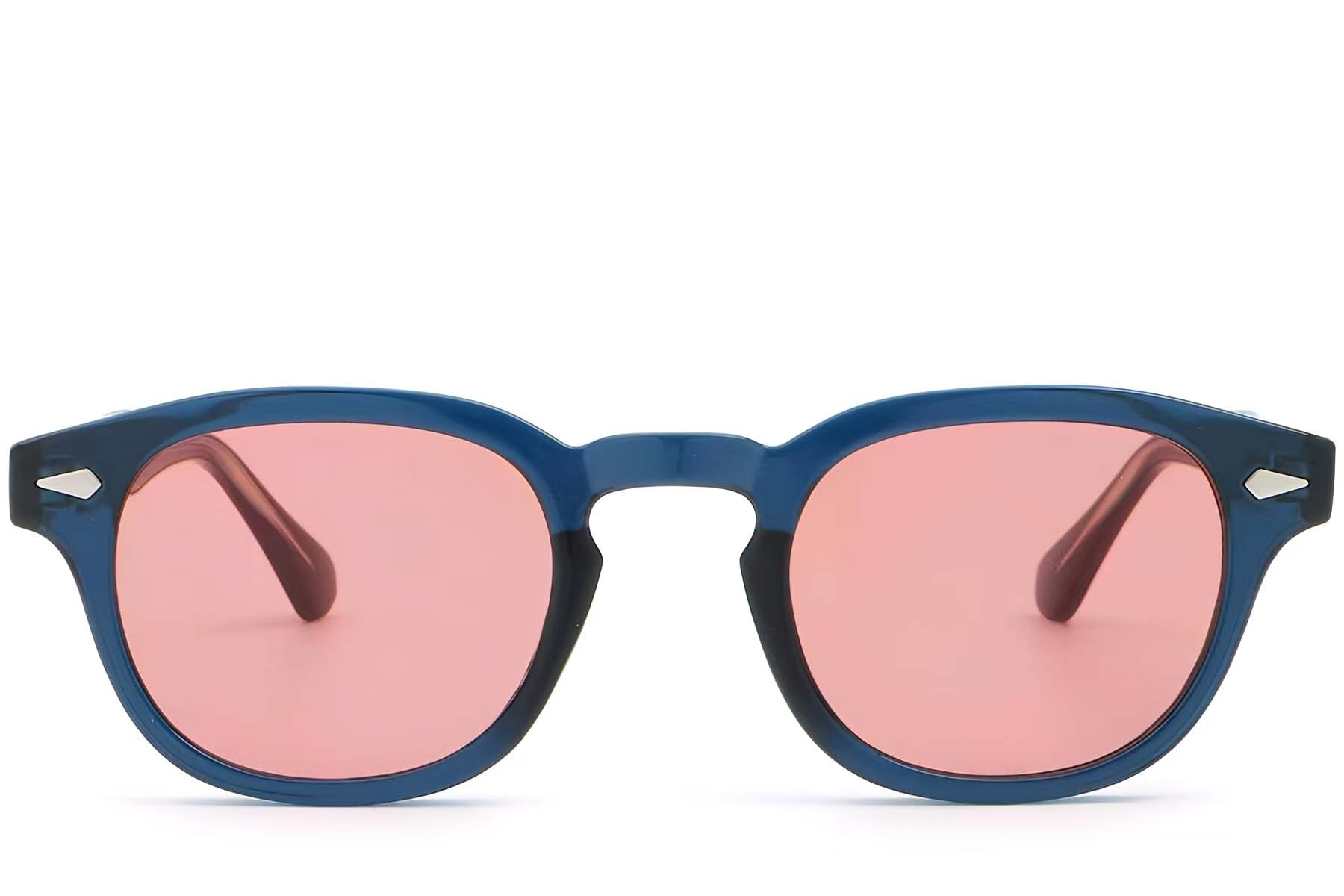 BS2503-0095_Blue_Oval_Plastic_Sunglasses_front