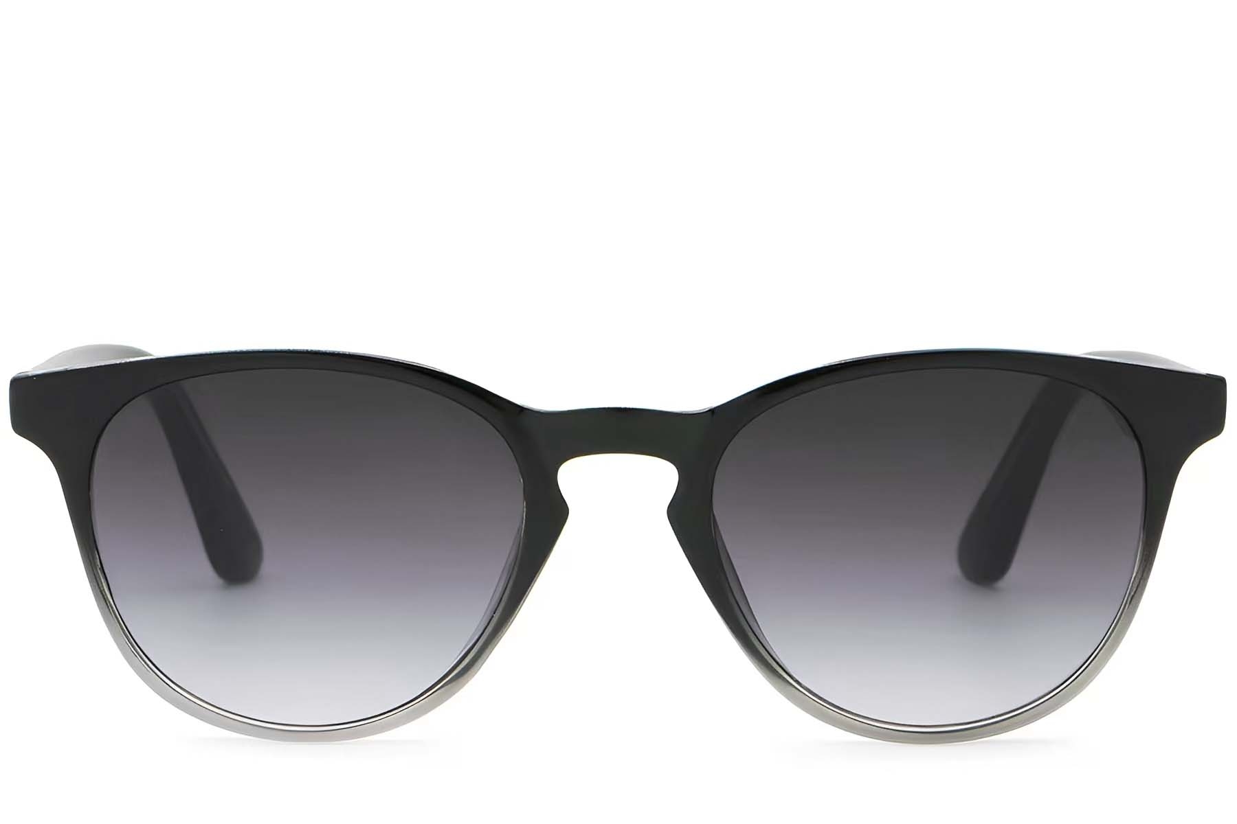 BS2503-0101_Grey_Oval_Plastic_Sunglasses_front