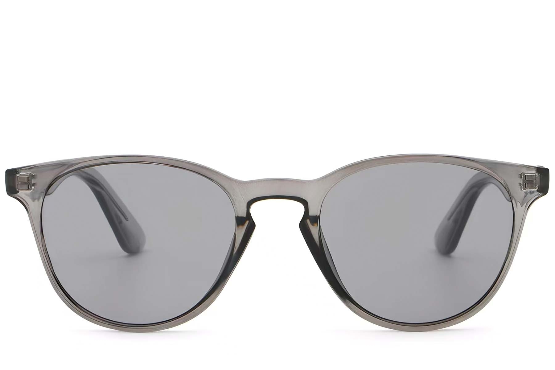 BS2503-0103_Grey_Oval_Plastic_Sunglasses_front