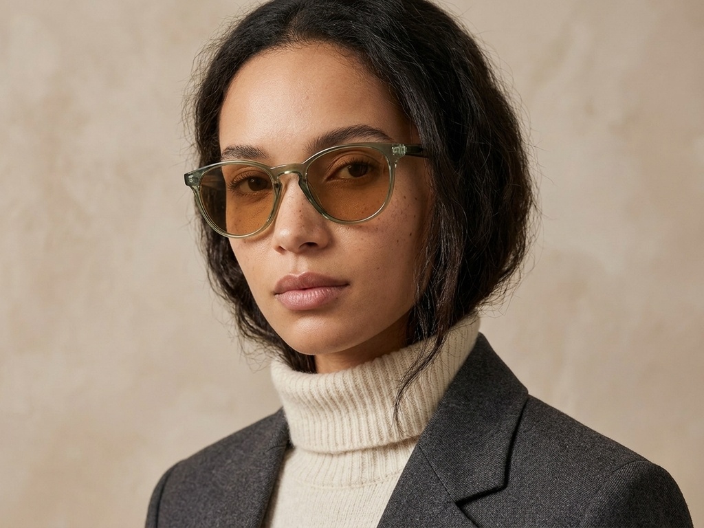 BS2503-0105_Green_Oval_Plastic_Sunglasses-tryon_female