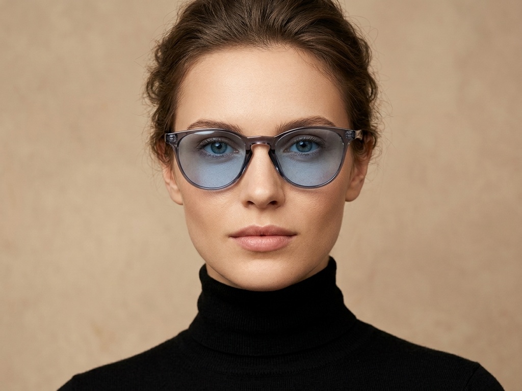 BS2503-0106_Blue_Oval_Plastic_Sunglasses-tryon_female