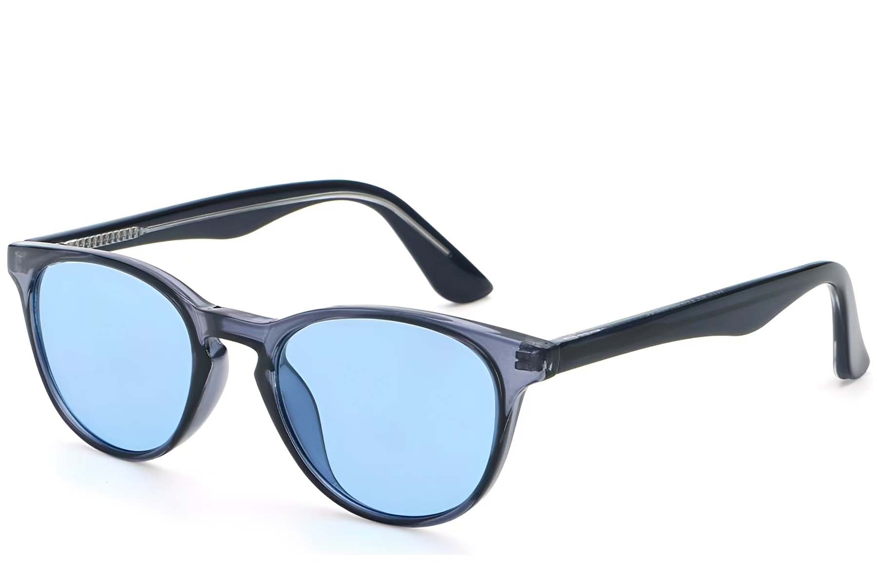 Oval Blue Plastic Sunglasses #BS2503-0106
