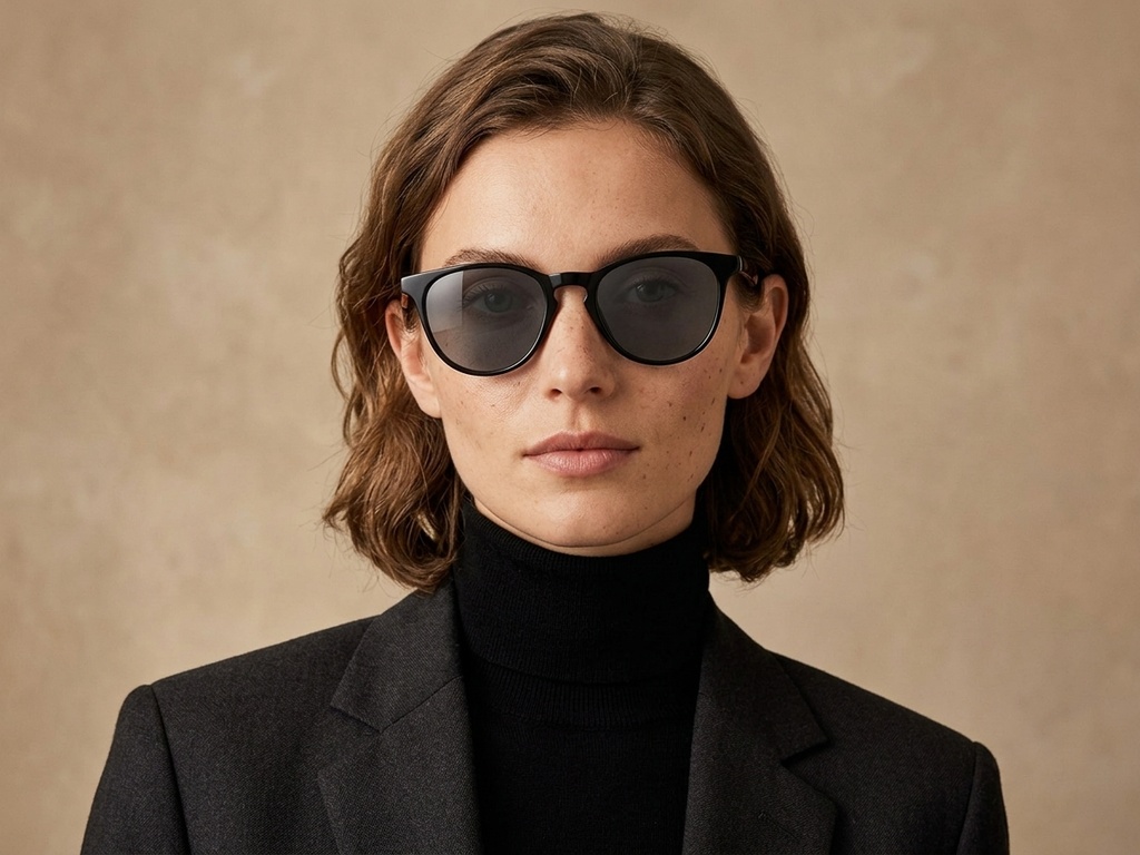 BS2503-0107_Black_Oval_Plastic_Sunglasses-tryon_female
