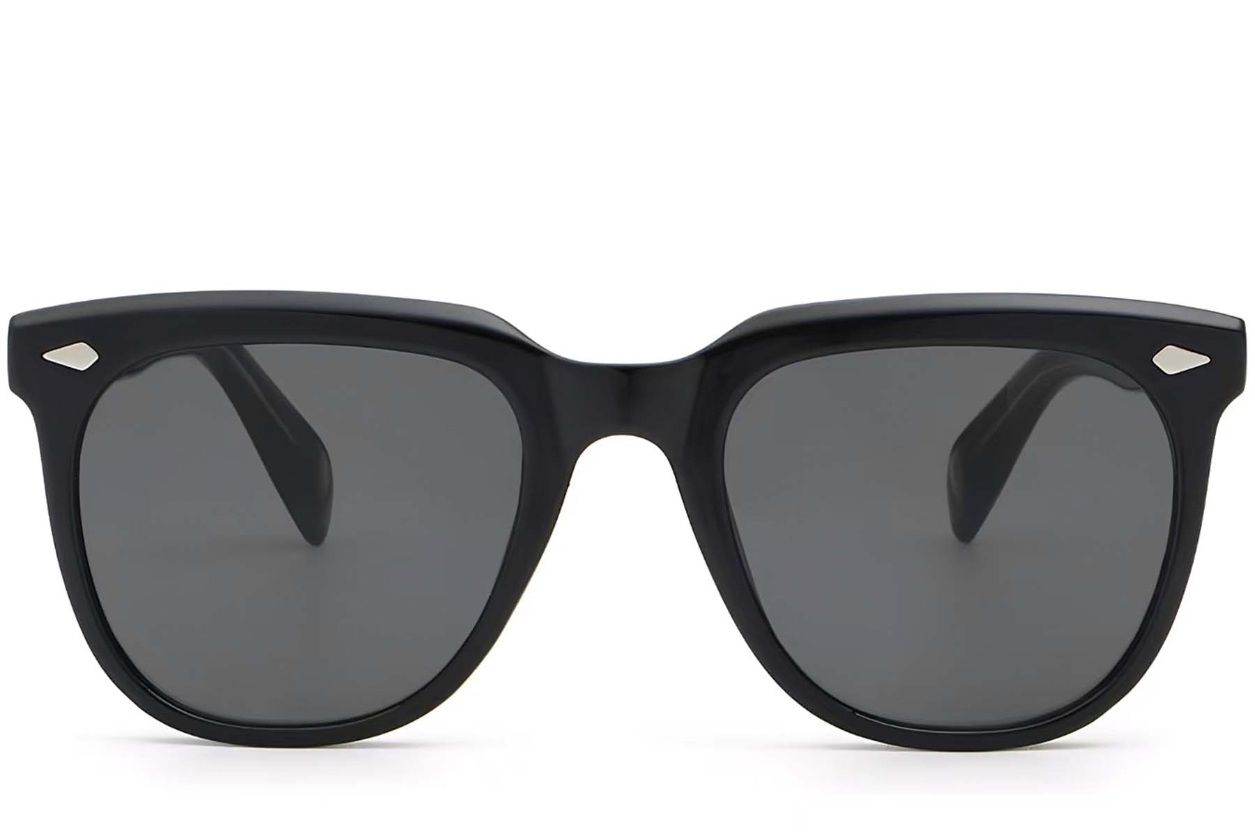 BS2503-0108_Black_Rectangular_Plastic_Sunglasses_front