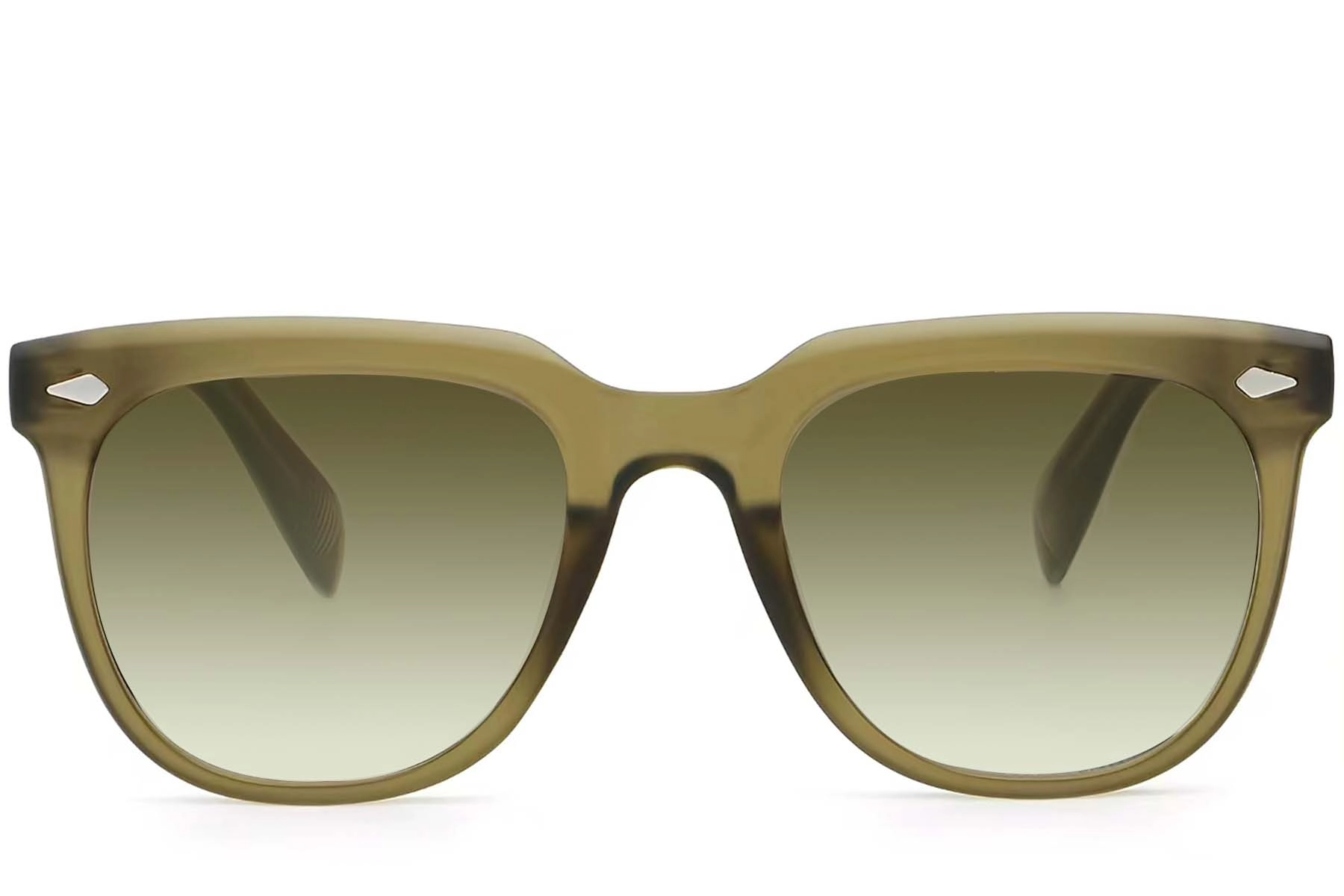 BS2503-0110_Green_Rectangular_Plastic_Sunglasses_front