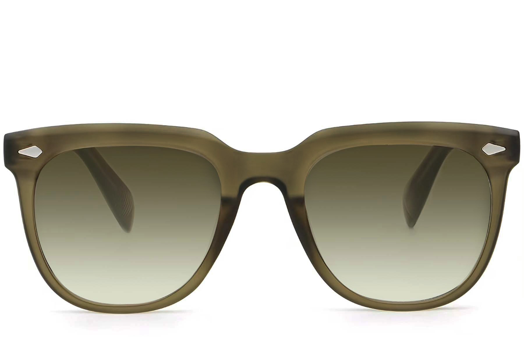 BS2503-0110_Green_Rectangular_Plastic_Sunglasses_front