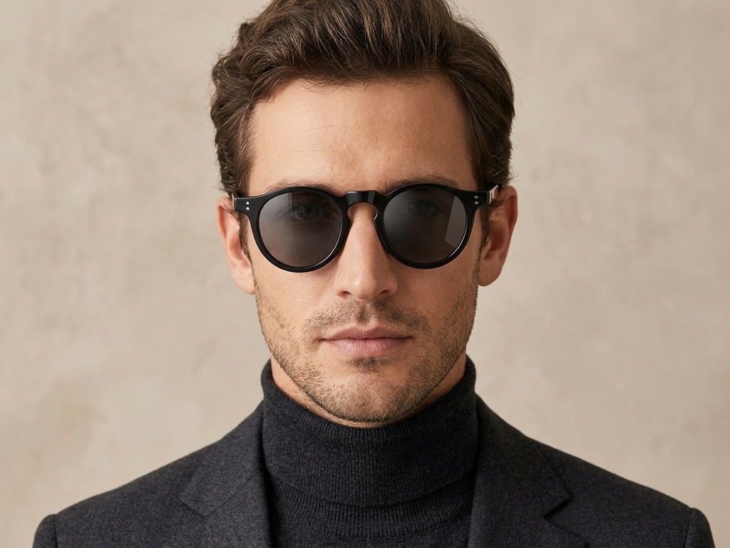 BS2503-0114_Black_Oval_Plastic_Sunglasses-tryon_male