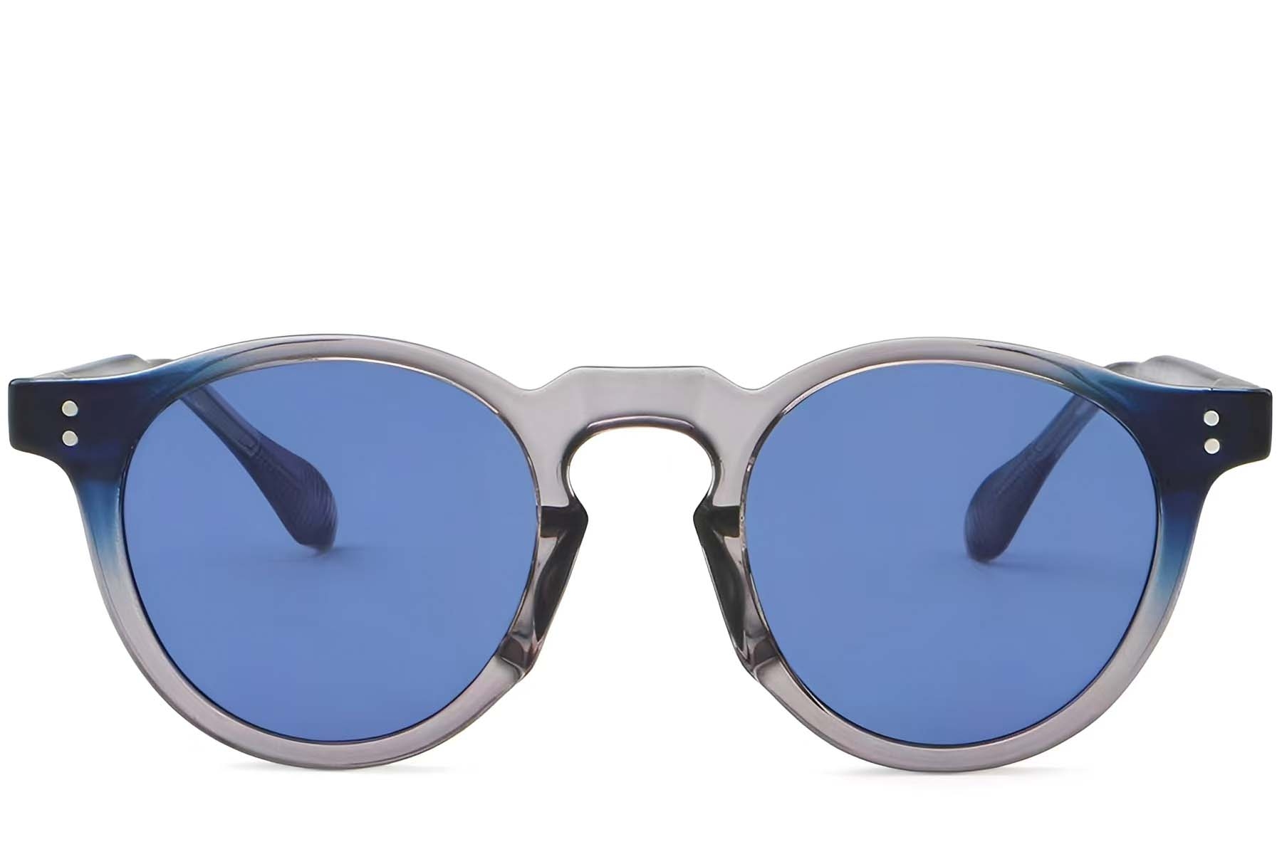 BS2503-0115_Grey_Oval_Plastic_Sunglasses_front