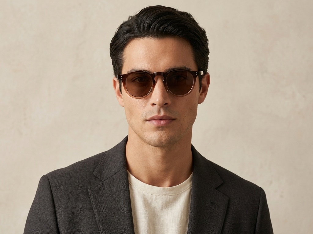 BS2503-0117_Brown_Oval_Plastic_Sunglasses-tryon_male