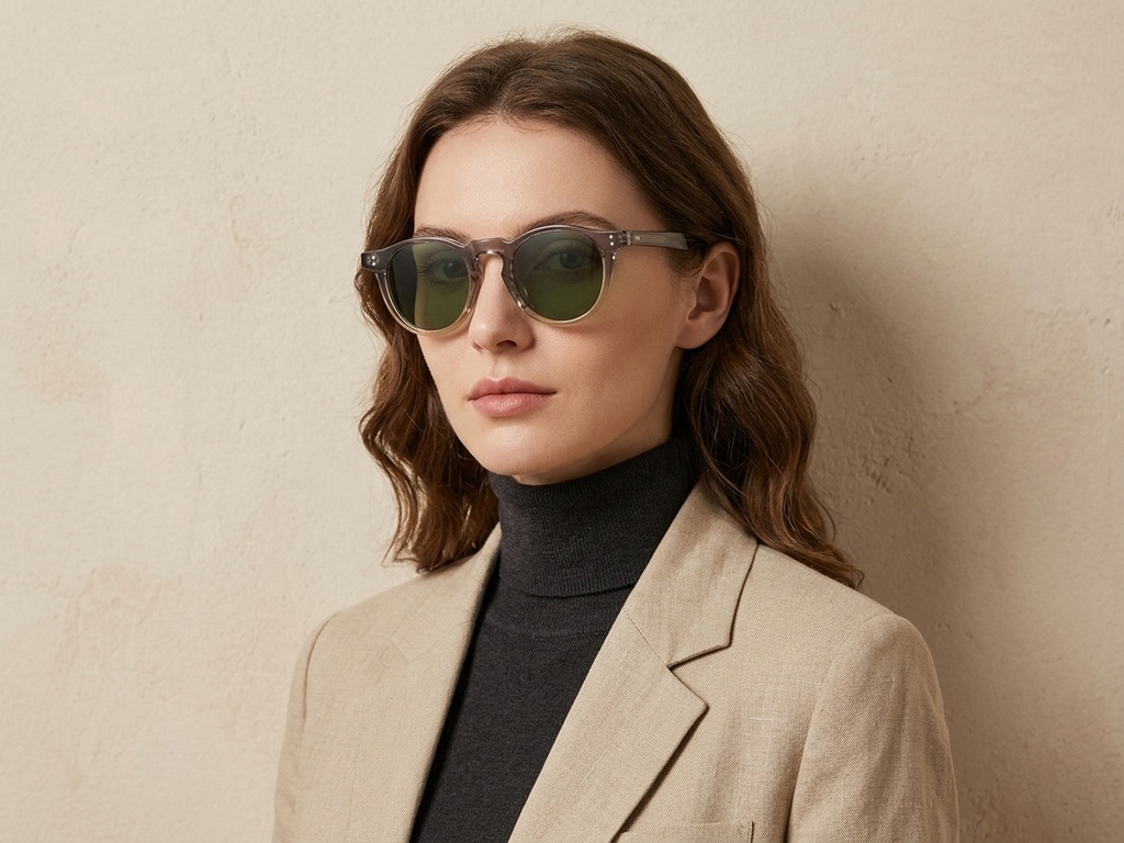 BS2503-0118_Grey_Oval_Plastic_Sunglasses-tryon_female