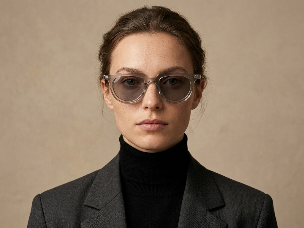 BS2503-0121_Grey_Oval_Plastic_Sunglasses-tryon_female