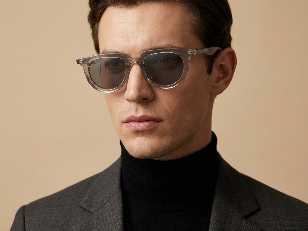 BS2503-0121_Grey_Oval_Plastic_Sunglasses-tryon_male