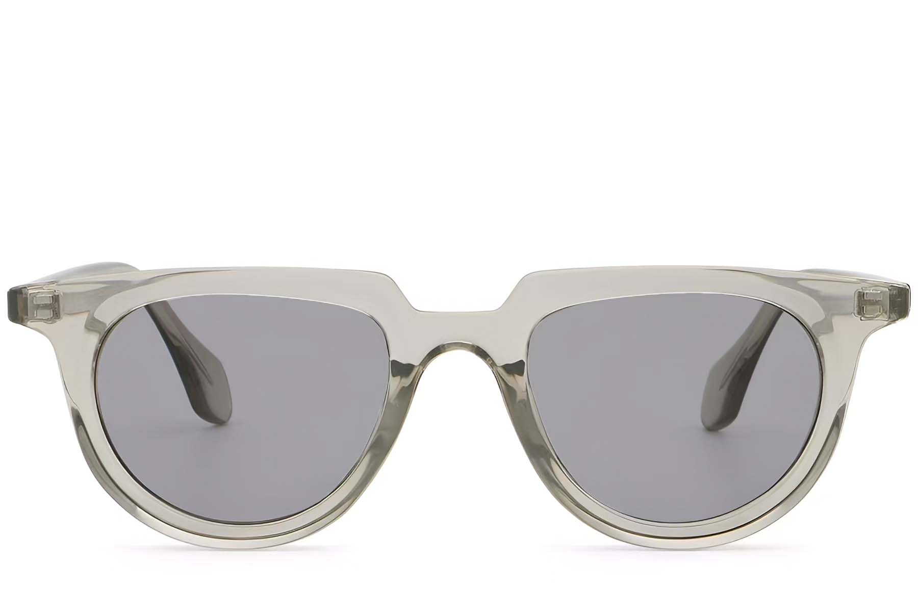 BS2503-0121_Grey_Oval_Plastic_Sunglasses_front