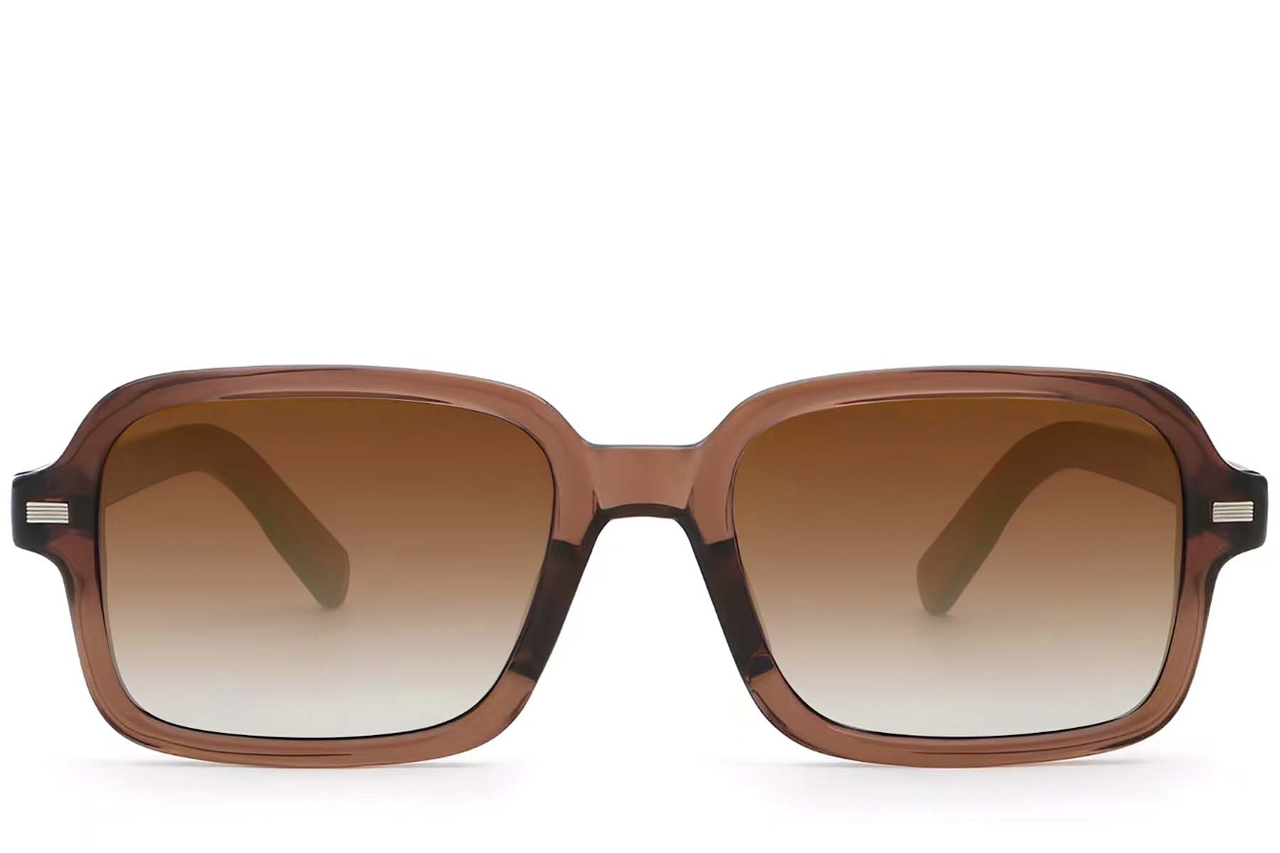 BS2503-0126_Brown_Rectangular_Plastic_Sunglasses_front